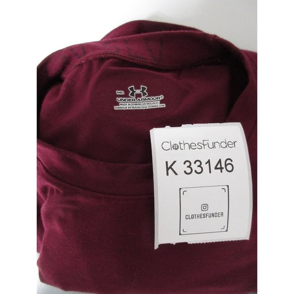 Under Armour Shirt Medium Red Gym Running Logo Pullover Top Preppy - Picture 11 of 11